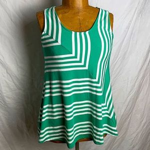 Anthropologie Puella Green Right Angle Swing Tank Sz S
